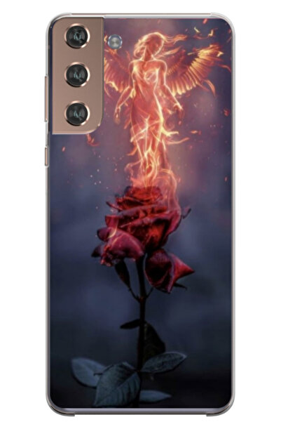 Atlas Персонализиран калъф за Samsung Galaxy S22 Plus, модел Fire Rose, S1D1M...
