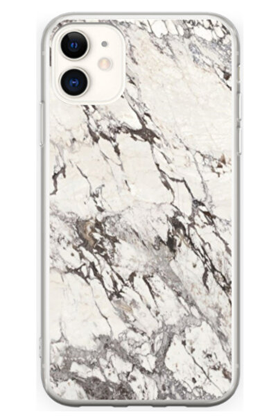 Atlas Husa personalizata pentru Apple iPhone 11, model White Marble, S1D1M0325