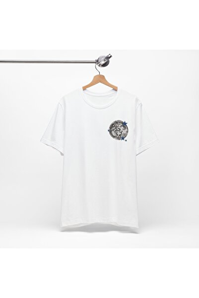 Tubinyoo تي شيرت كبير الحجم للجنسين بنمط كرة ديسكو مرصعة بالنجوم الصغيرة