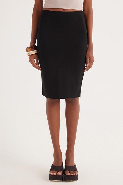Tudors Women's Slim Fit Slim Fit Black Skirt