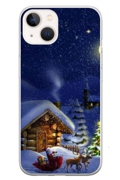 Atlas Husa personalizata HQ Print pentru Apple iPhone 15, Christmas Cottage, ...