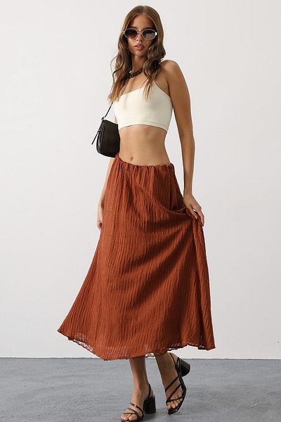 VAGGON Lace Detailed Long Skirt