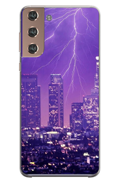 Atlas Husa personalizata pentru Samsung Galaxy S22 Plus, model Purple Lightni...