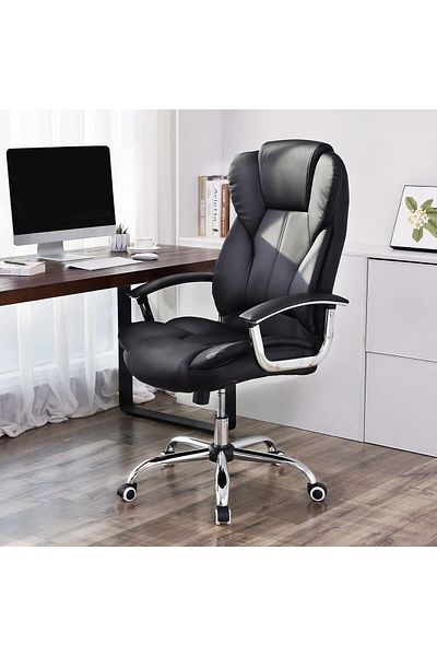Generic Luxury office chair made of high quality leather, comfortable office chair black