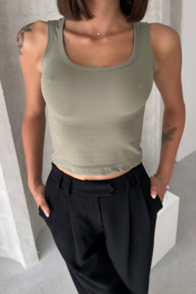 New Now ȚESĂTURĂ MODAL Gât în ​​U SUCHEȚĂ ÎNCHISĂ SPATE CROP BODY