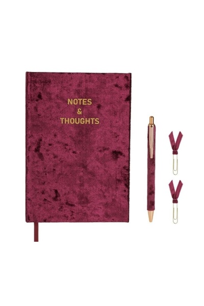 divendi-ro Desk Set with Padfolio, Pen and 2 Paperclips, 4 Pieces, 18x2x22cm