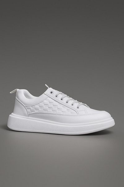 Nstil Casual Men's Sports Shoes Lace-Up Stitching Detail Lightweight Thick High Sole Sneaker