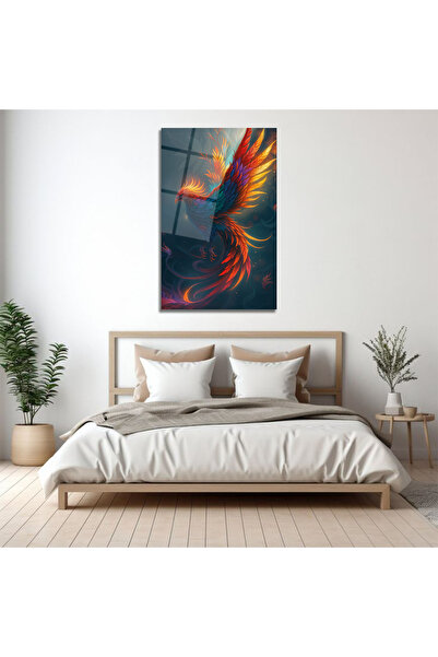 Altat Home Efsanevi Anka Kuşu Tasarımlı Modern Sanat Cam Tablo