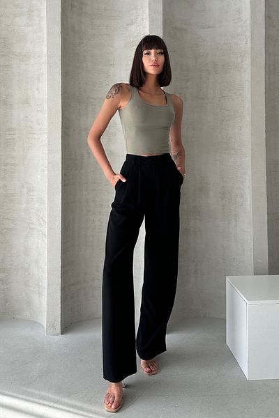New Now Modal Fabric U-Necklace Thick Strap Back Closed Crop Body
