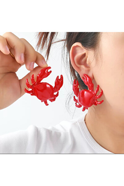 HOSBUTIK Red Crab Za Earrings