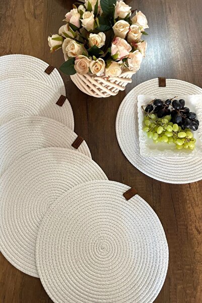 Zeria Home 6 Pieces Jute Placemat / American Service Lux Presentation Plate M...