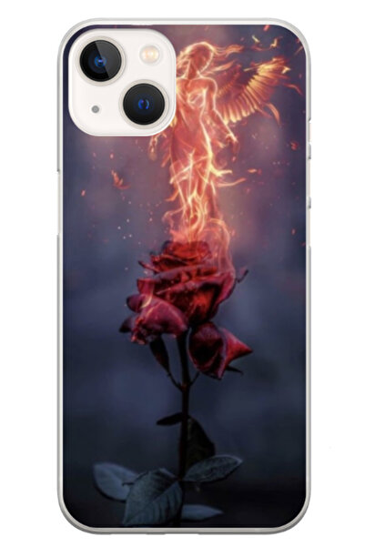 Atlas Husa personalizata pentru Apple iPhone 13 Mini, model Fire Rose, S1D1M0158