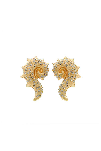 HOSBUTIK Za Earrings with Gold Stones