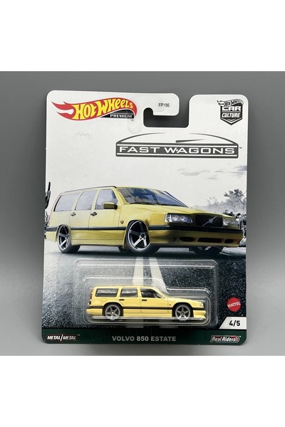 HOT WHEELS Premium Fast Wagons Volvo 850 Estate Sarı Diecast Model Araba – 1:64 Ölçek
