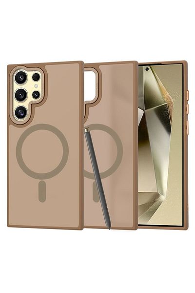 Tim High-Protection Case for Samsung Galaxy S24 Ultra, Timaconsafe, R35, Hard Plastic, Sandstone Dark Br