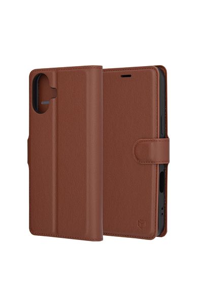 Tim High-Protection Case for iPhone 16, Timaconsafe, F62, Faux Leather, Intense Brown
