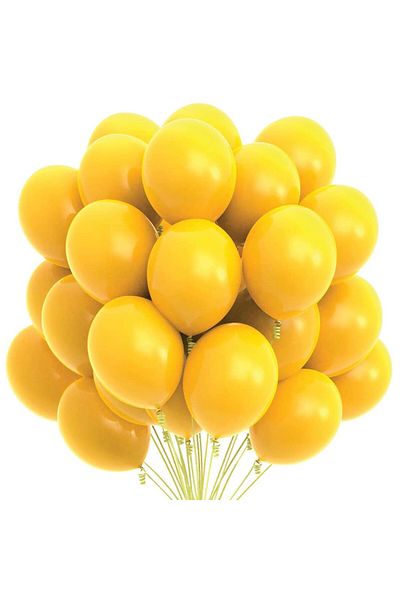 SDX Market Set of 100 balloons, yellow, 25 cm