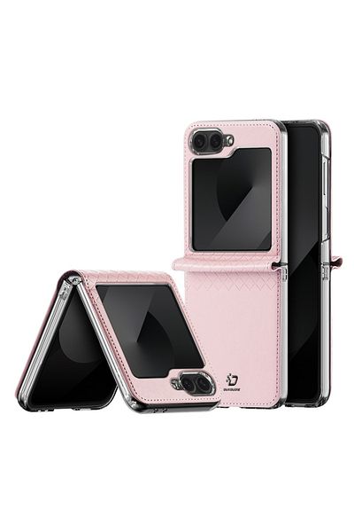 Tim High Protection Case for Samsung Galaxy Z Flip6, Timacondesign, E49, Faux Leather, Soft Rose