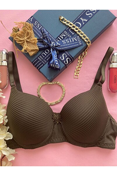 Ebru Silicone Jacquard Micro Underwire (Wire) Unpadded Bra Ebr1113