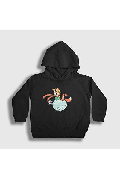 Presmono سويت شيرت بقلنسوة للأطفال من الجنسين باللون الأسود من Fox Le Petit Prince Little Prince 566449tt