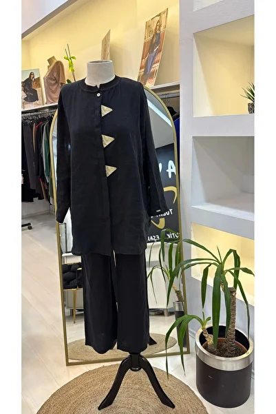 Invee Linen Pants Suit 7145 Black