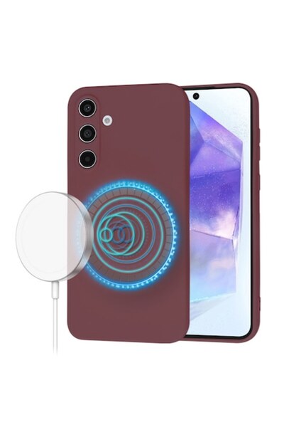 OEM Carcasă pentru Samsung Galaxy A55 5G, V41, pânză, roșu prună