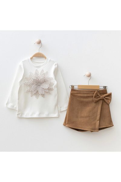 My Lusa baby wear Girl's Suit with Floral Accessories Shorts Skirt
