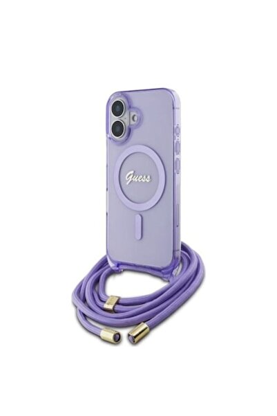 Guess case for iPhone 16, Advanced Style P1701, Plastic, Purple