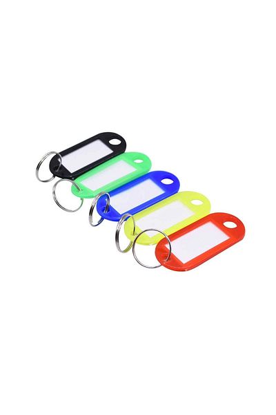 THREESTEP Plastic Economical Colorful Keychain with Name Writing Label - 1 Piece