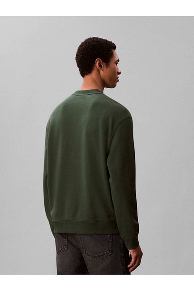 Calvin Klein Men's Regular Fit Cotton Crew Neck Long Sleeve Green Sweatshirt Lv04Rc296G-Llg