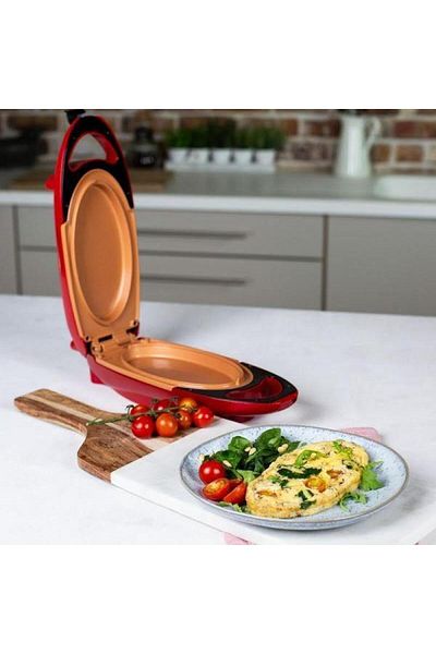 DAR Mini Electric Hot Plate For Rapid Cooking Red Copper With Silicone Spatula 800W
