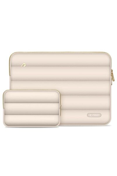Tech-Protect Husa PUFFY pentru Laptop 15 inch / 16 inch, Crem