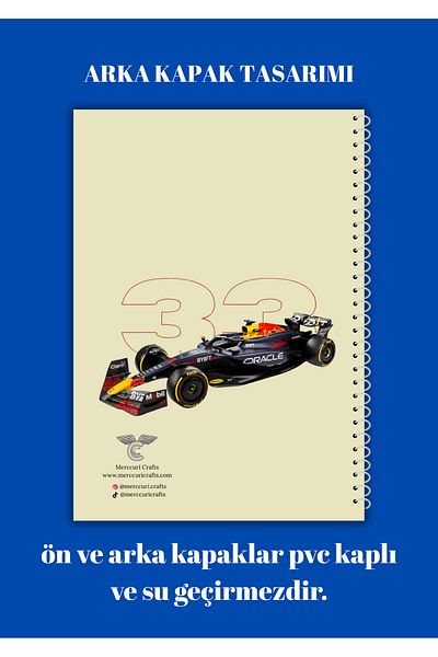 merccuri crafts Charles Leclerc A4 Spiral School Notebook 50 Sheets - Lined Pvc Coating Waterproof