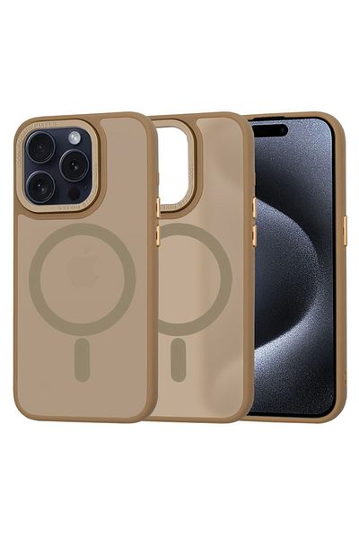 Tim High Protection Case for iPhone 15 Pro, Timaconprotect, R39, Hard Plastic, Intense Brown Sandstone