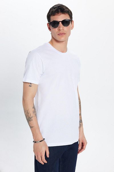 Tudors Unisex 5-Pack Black-White-Burgundy-Cinnamon-Grey Slim Fit Slim Fit 100% Cotton Crew Neck T-Shirt
