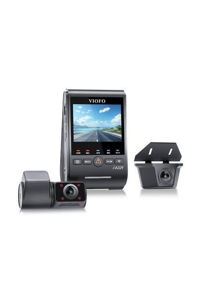Viofo A329SW 3 Kameralı Ön+İç+Arka Dış Su Geçirmez 4K+2K+2K Sony STARVIS 2 Sensör GPS'li Araç Kamera