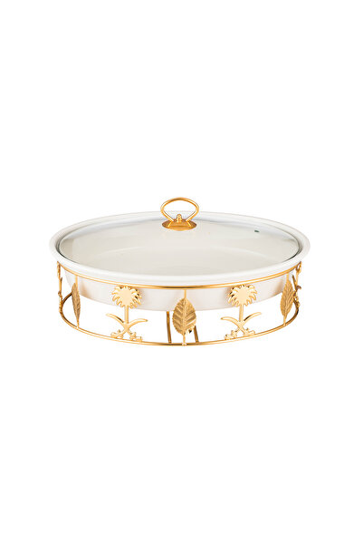 Abareek Al Safa Gold oval food warmer with tender