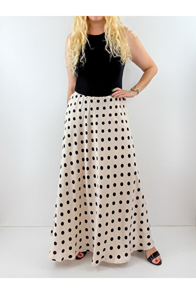 Modaonna تنورة ماكسي من الساتان باللون الأسود