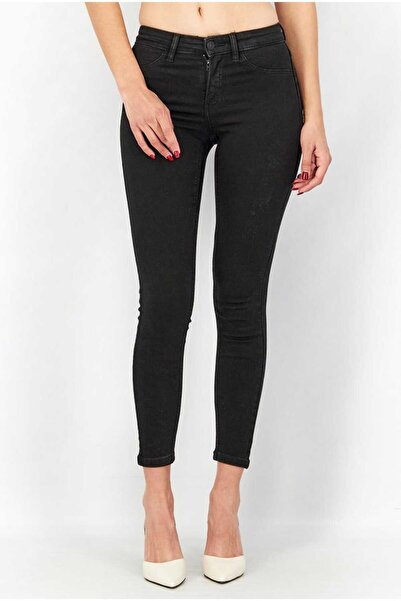 Sinsay بنطلون جينز سكيني متوسط ​​الخصر باللون الأسود