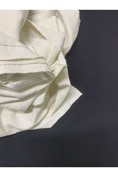 Yiğit Kumaş Cream Tok Single Jersey Fabric, Piece 80X180 cm