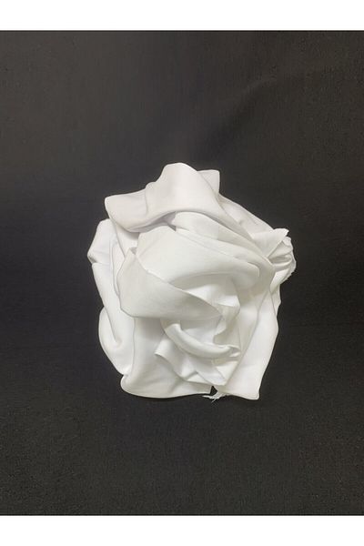 Yiğit Kumaş White Steel Combed Fabric Flexible, Piece 110X180 cm
