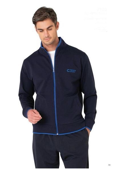 Pierre Cardin Men's Navy Blue Cotton Zippered Tracksuit Set .R.O1.P.I.Erş.Ii.E.L.T