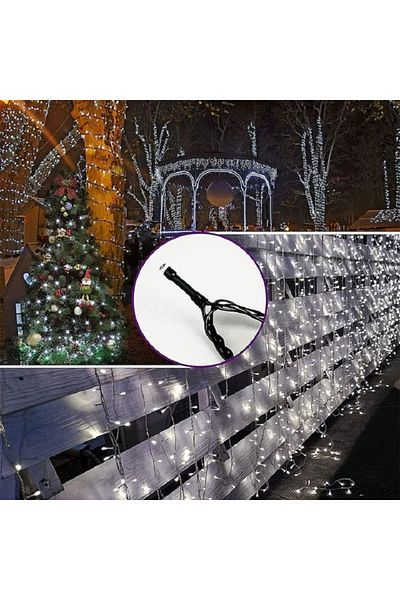 SDX Market Christmas installation Linear type with black wire, 20m, 300LEDs, Cool White, Christmas tree garland