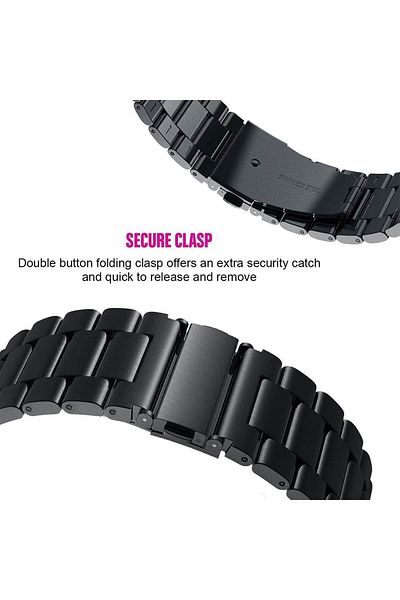 LittleDomi Curea metalica LittleDomi™, compatibila cu Huawei Watch GT 2 (46mm), Samsung Galaxy Watch/Samsung