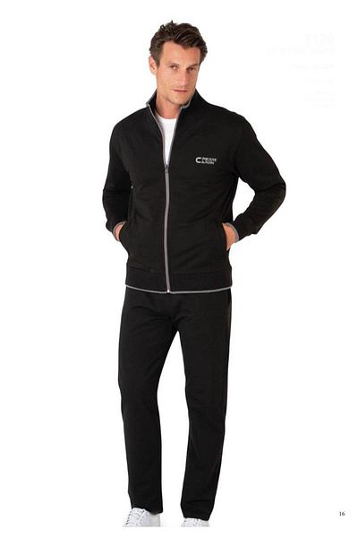 Pierre Cardin Men's Black Cotton Zippered Tracksuit Set .R.O1.P.I.Erş.Ii.E.L.T