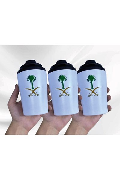 Gerenic National Day Mug Set with the Sword and Palm Tree Logo, White, 360ml - 3 for the price of 2