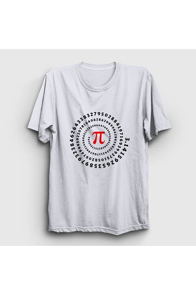 Presmono Unisex White Spiral Pi Count Gift Maths T-Shirt 569491Tt