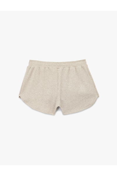 Koton Textured Waffle Fabric Mini Shorts Pajama Bottoms