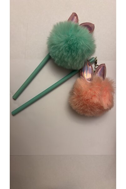 SEFAM HOME Ponponlu tavşan figürlü anahtarlıklı kurşun kalem