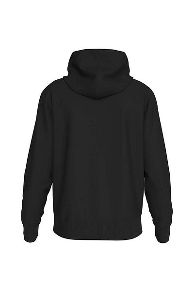Calvin Klein Men's Comfortable Fit Hooded Logo Printed on Chest Long Sleeve Black Sweatshirt Lv14Ld231G-Ub1